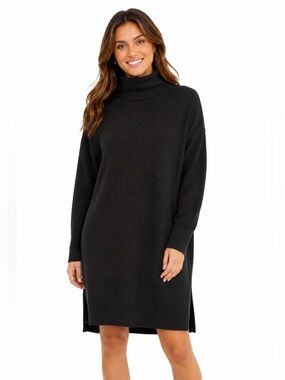 Lotus Eaters Black Turtleneck Sweater Dress